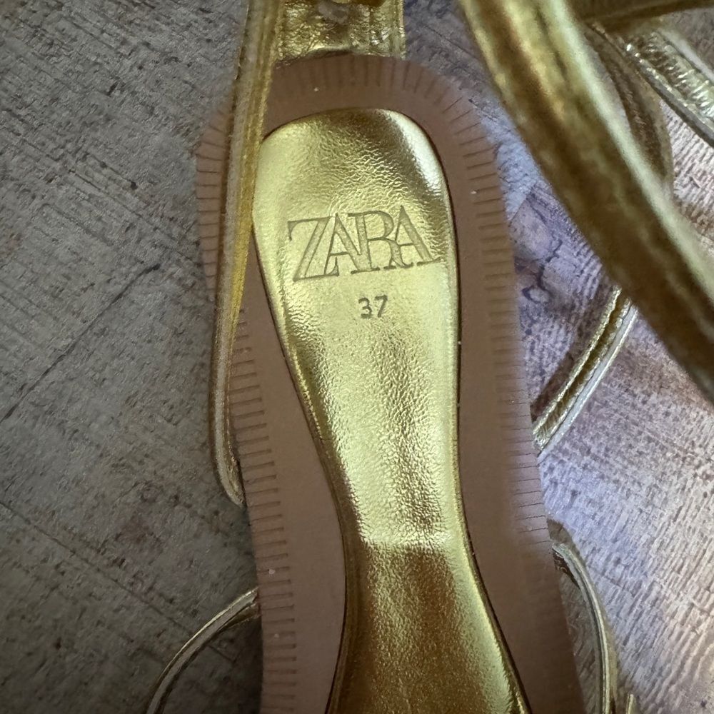 ZARA MULTI STRAP FLAT SANDALS with buckle detail bloggers favorite 37 6.5 - Picture 5 of 12